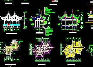某六角套亭設(shè)計施工圖免費下載 園林古建